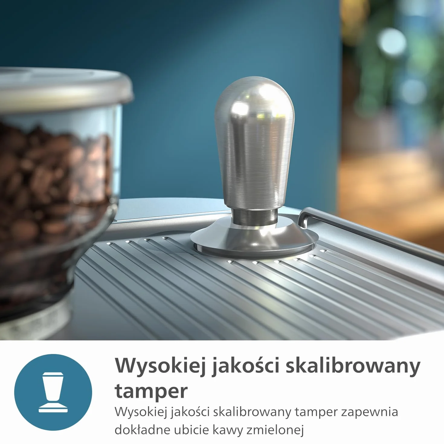 Półautomatyczny ekspres do kawy PHILIPS Barista Brew - pojedyncze i podwójne espresso + przycisk Americano, podwójny pojemnik na kawę ziarnistą, kalibrowane ubijanie, metalowe cappuccino (PSA3228/41)