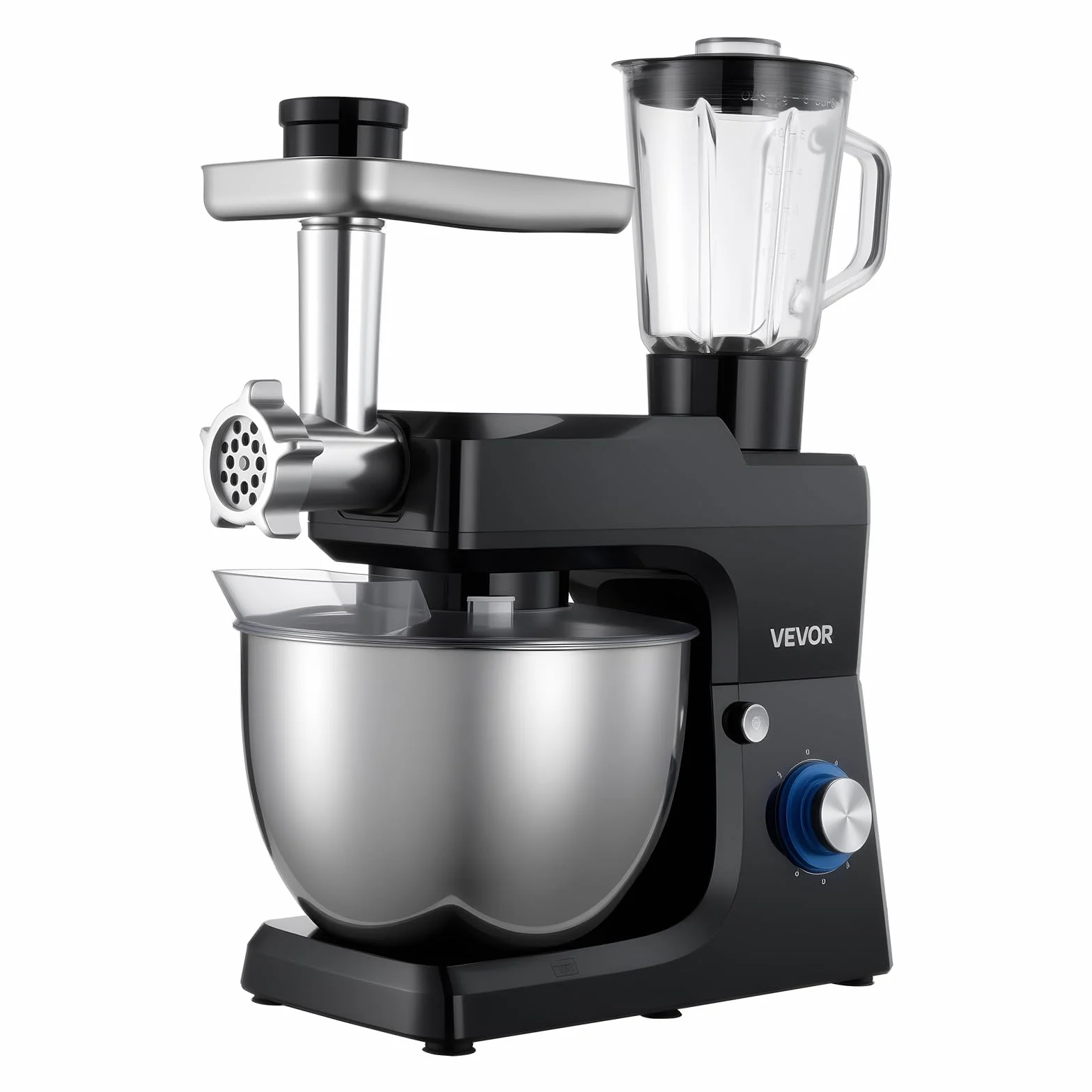 VEVOR Wielofunkcyjny robot kuchenny 1500 W, miska ze stali nierdzewnej 7,8 l, mikser do ciasta 6 prędkości