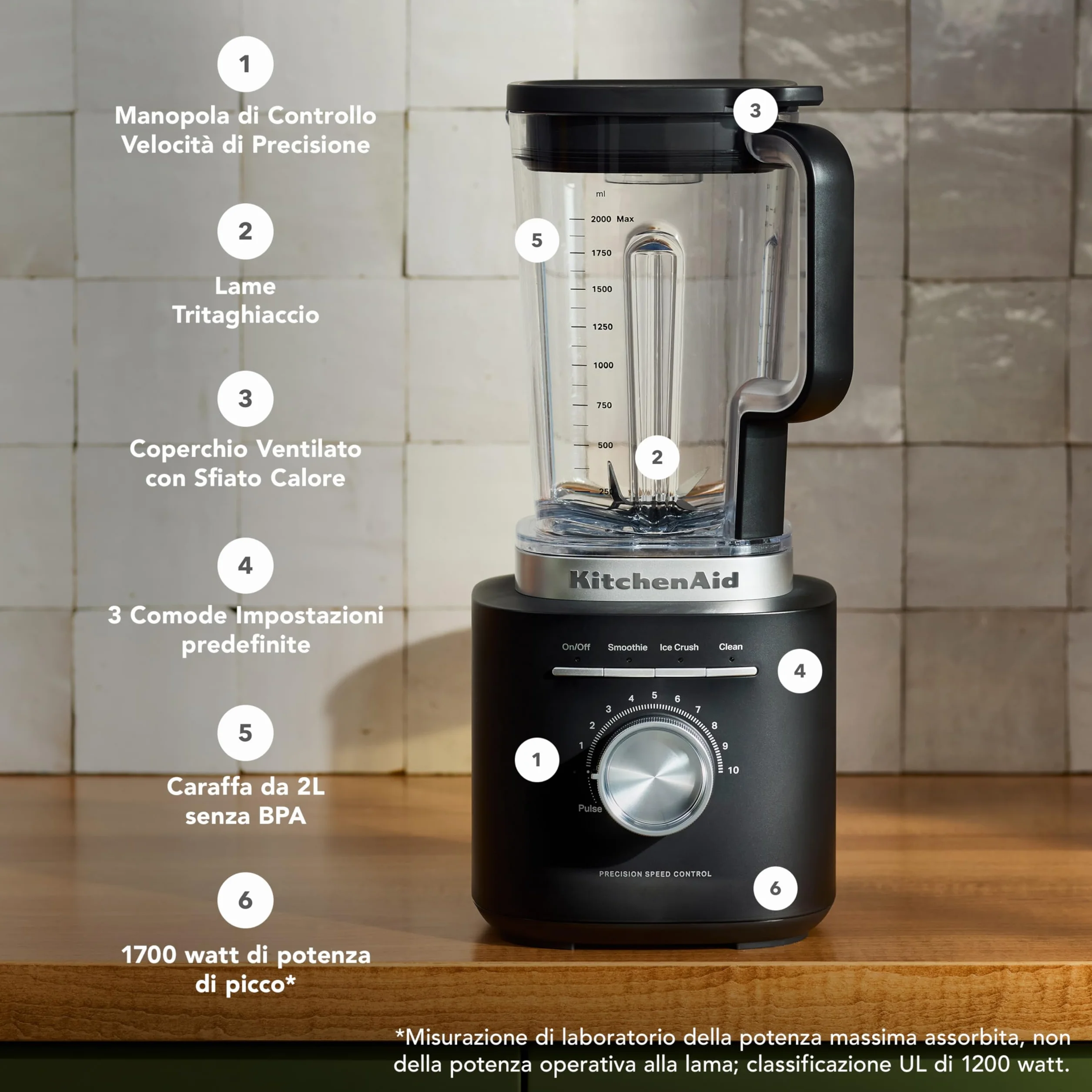 KitchenAid 5KSB2073EBM Pure Power Blender mikser stojący, matowy czarny