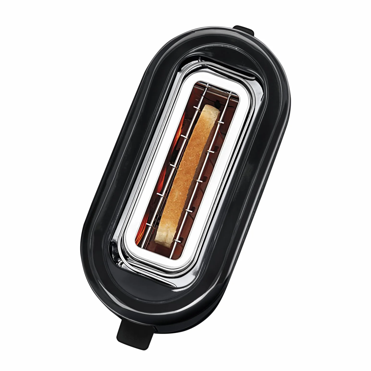 WMF Küchenminis toster 1 kromkowy z nasadką do bułek, na 1 szybę XXL, funkcja rozmrażania, toster z długim szczeliną z 7 poziomami opiekania, 600 W, stal nierdzewna, czarny matowy