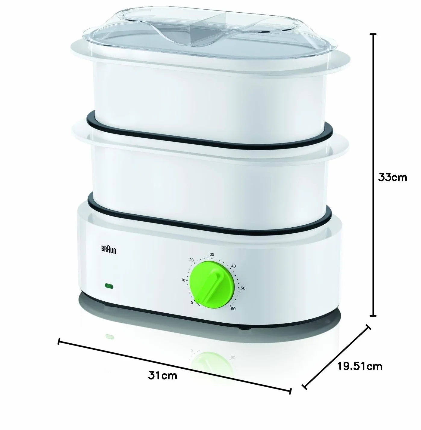 Braun Tribute Collection FS 3000 parowar 850 W biały zielony