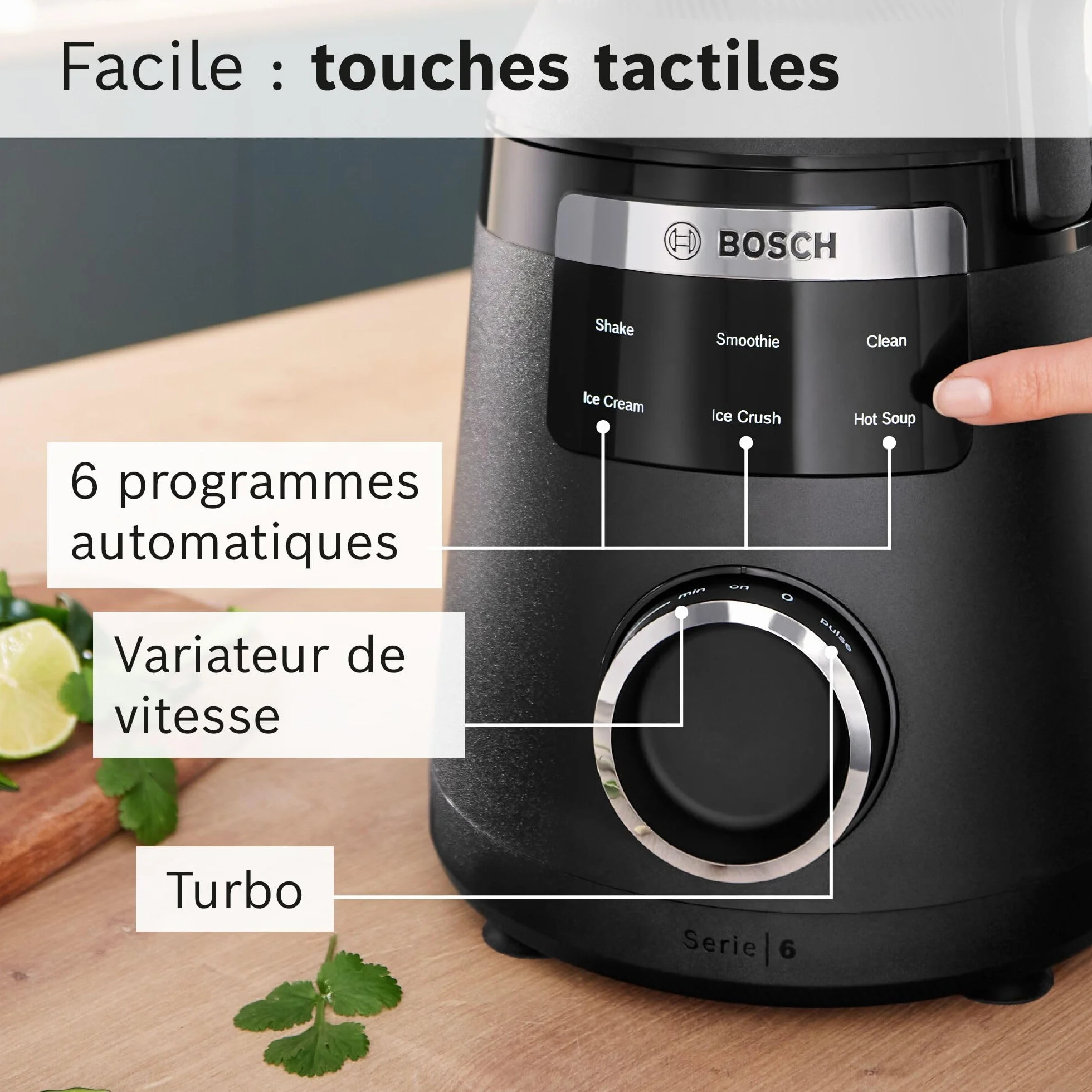 Bosch Blender wysokoobrotowy VitaPower MMB6652B 1800 W 45000 obr./min dzbanek Tritan ProSpeed