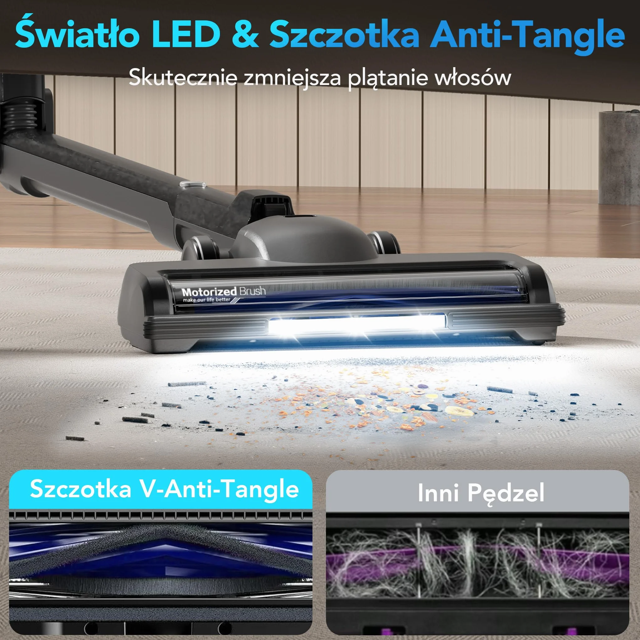 Greenote GSC80 Bezprzewodowy Odkurzacz Pionowy 45KPa 600W 60 Min Składana Rura